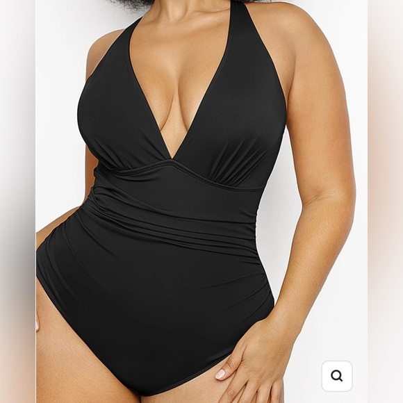 Shapellx Other - Black Deep V One-Piece Swimsuit -